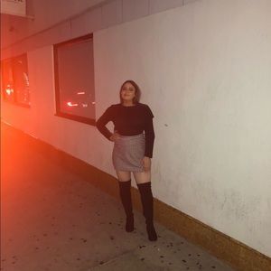 Boohoo Plus Size Black and White Checkered Skort